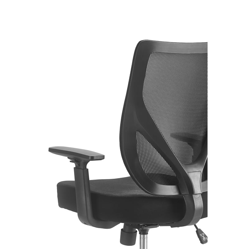 Serta Works Production Jet Black Mesh Office Chair with Nylon Base