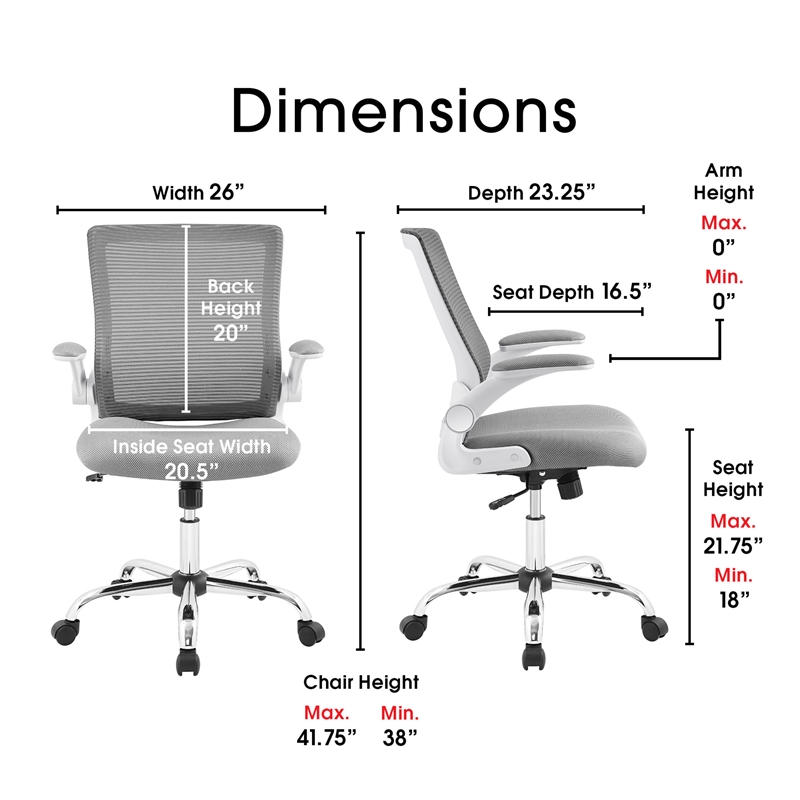 office chair 23 inch seat height