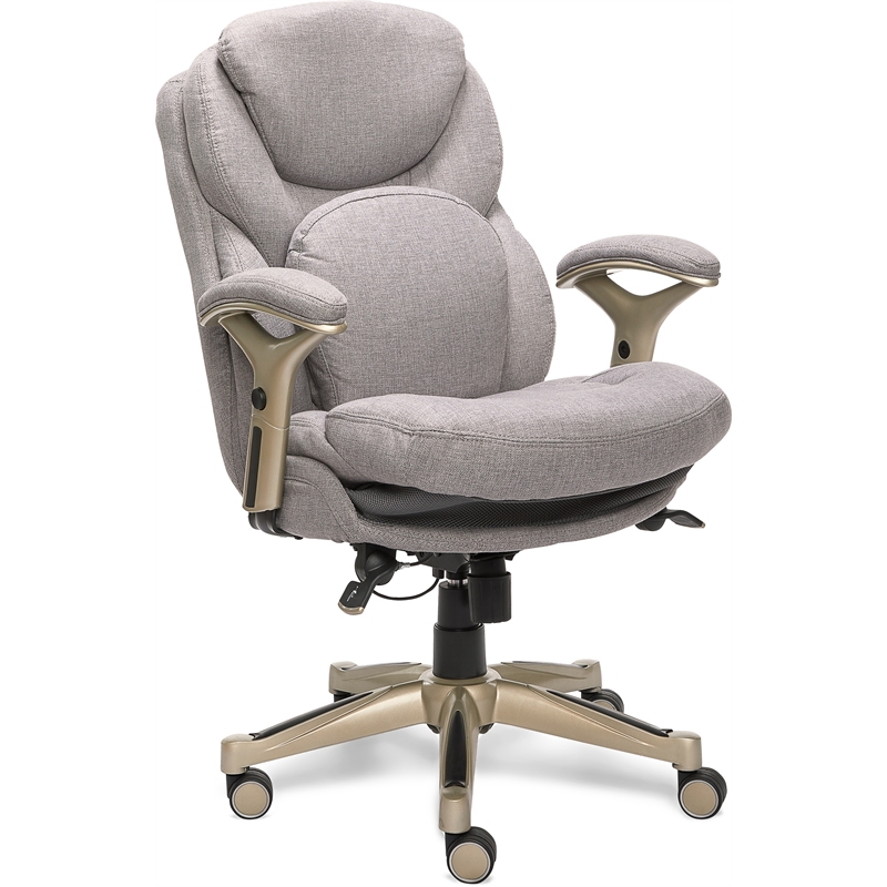 Serta Works Back in Motion Executive Office Chair in Light Gray Cymax