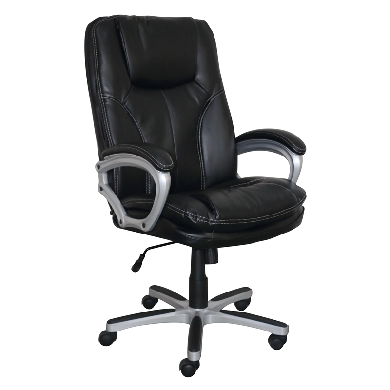 Serta Executive Big and Tall Office Chair in Faux Black ...