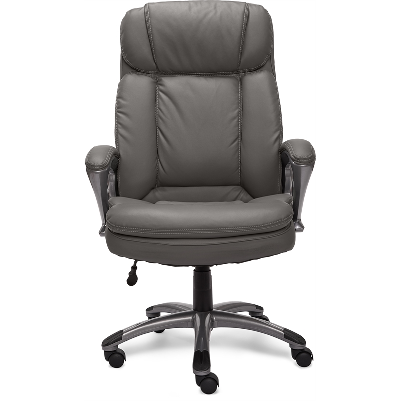 Serta Big and Tall Executive Office Chair in Gray Bonded Leather