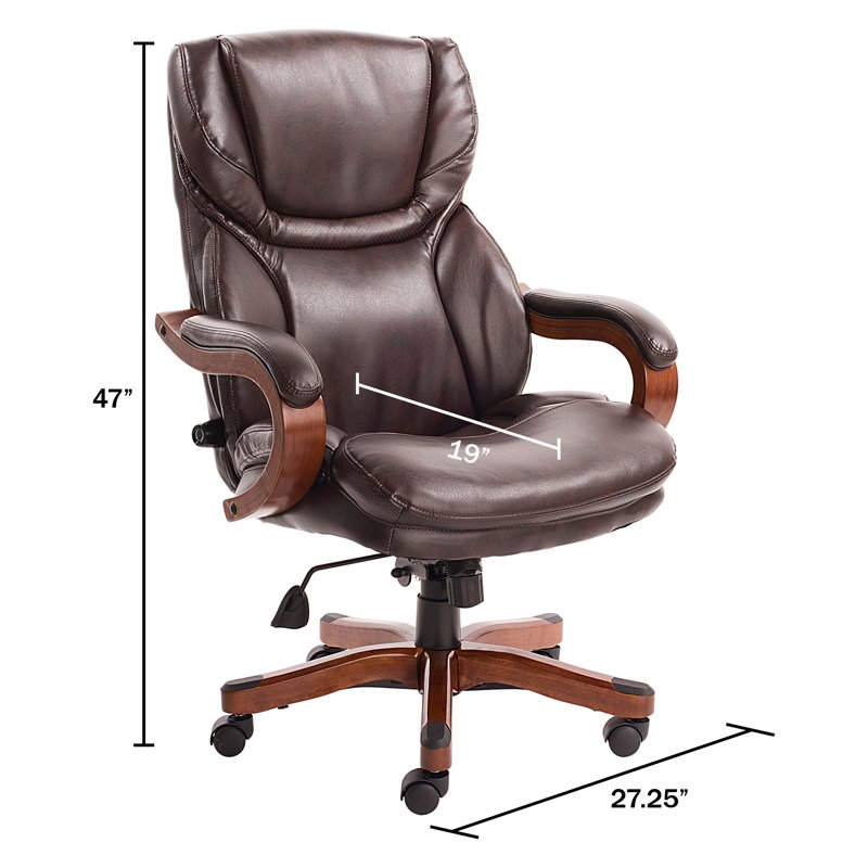 Serta Big and Tall Executive Office Chair in Biscuit Brown ...