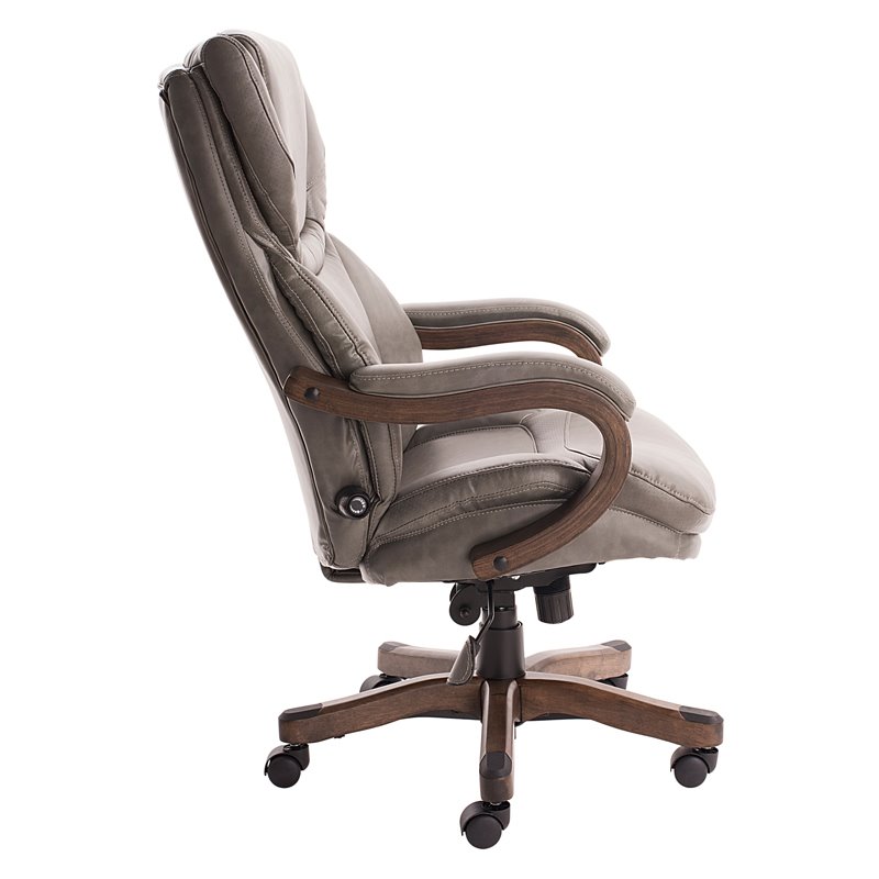 Serta Big and Tall Executive Office Chair in Gray Bonded Leather