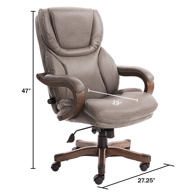 Serta Big and Tall Executive Office Chair in Gray Bonded Leather CHR200060
