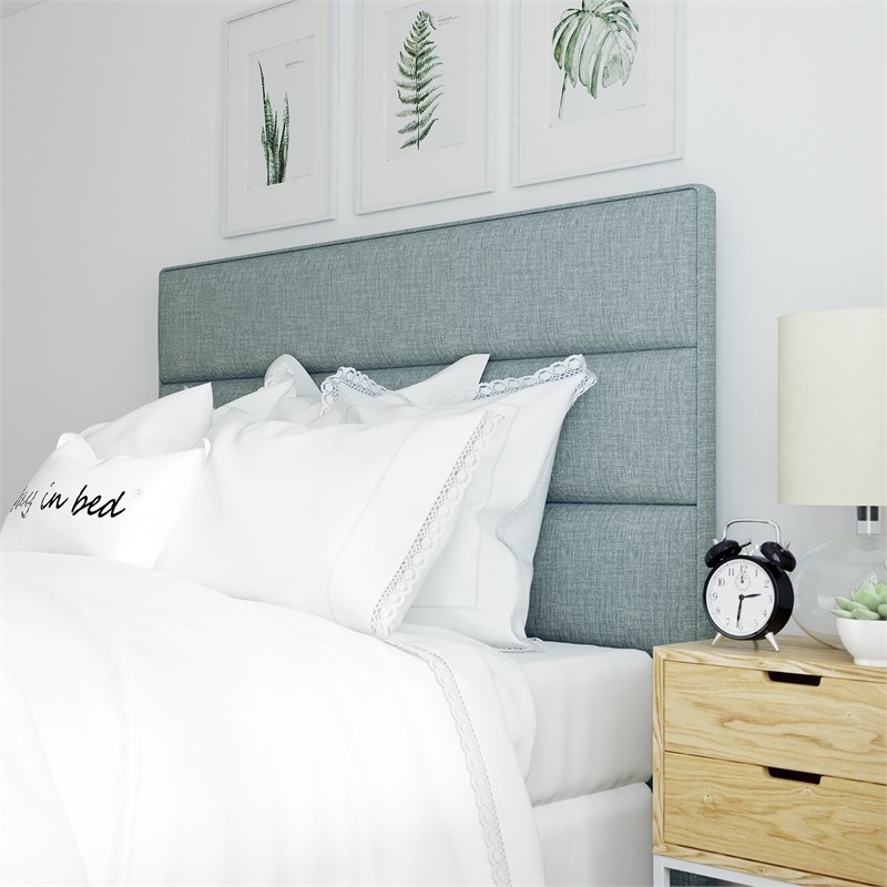 Light blue upholstered headboard sales