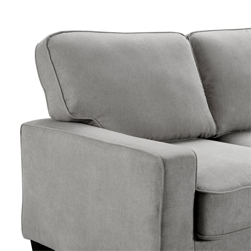 Serta Palisades 86 Reversible Small Space Sectional with Storage Soft Gray