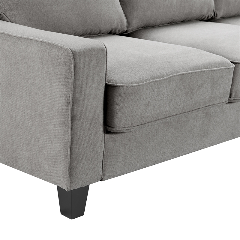 Serta Palisades 86 Reversible Small Space Sectional with Storage Soft Gray
