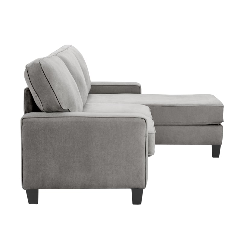 Serta Palisades 86 Reversible Small Space Sectional with Storage Soft Gray