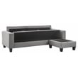 Serta Palisades 86 Reversible Small Space Sectional with Storage Soft Gray