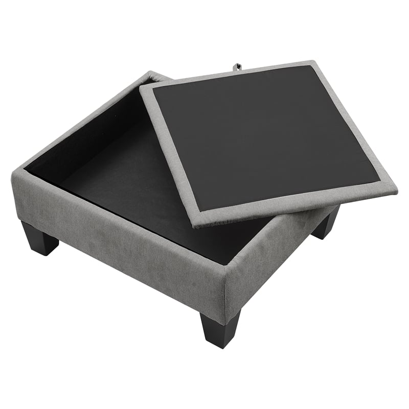 Serta Palisades 86 Reversible Small Space Sectional with Storage Soft Gray