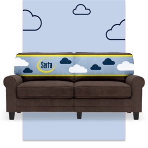 Serta Copenhagen 73&quot Rolled Arm Sofa with Removable Covers Dark Brown