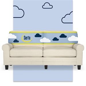 Serta Copenhagen 73&quot Rolled Arm Sofa with Removable Covers Buttercream