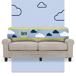 Serta Copenhagen 73&quot Rolled Arm Sofa with Removable Covers Light Gray