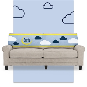Serta Copenhagen 78&quot Rolled Arm Sofa with Removable Covers Light Gray