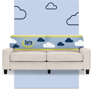 Serta Palisades 78&quot Track Arm Sofa with Removable Covers Cream White