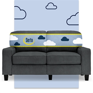 Serta Palisades 61&quot Track Arm Sofa Loveseat with Removable Covers Charcoal