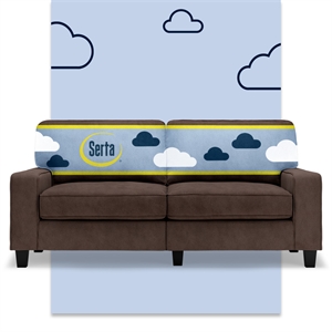 Serta Palisades 73&quot Track Arm Sofa with Removable Covers Dark Brown