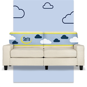 Serta Palisades 73&quot Track Arm Sofa with Removable Covers Buttercream