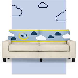 Serta Palisades 78&quot Track Arm Sofa with Removable Covers Buttercream