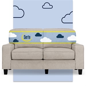 Serta Palisades 61&quot Track Arm Sofa Loveseat with Removable Covers Light Gray