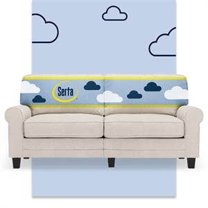 Serta Copenhagen 73&quot Rolled Arm Sofa with Removable Covers Cream White