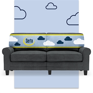 Serta Copenhagen 73&quot Rolled Arm Sofa with Removable Covers Charcoal