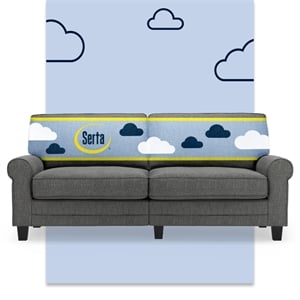 Serta Copenhagen 78&quot Rolled Arm Sofa with Removable Covers Gray