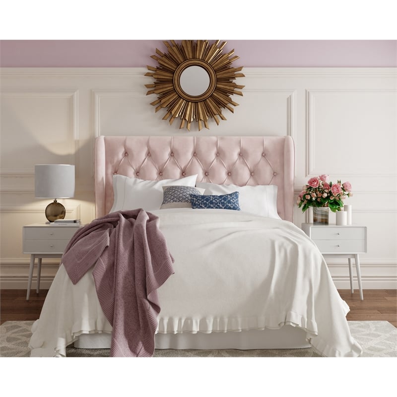 Serta at Home Lillian August Harlow Queen Size Headboard in Blush Pink