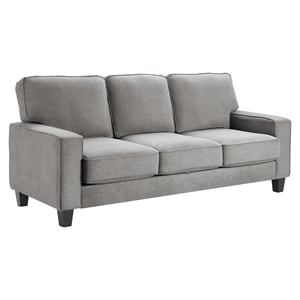 Serta Palisades 77&quot Track Arm Fabric Sofa with Storage Soft Gray