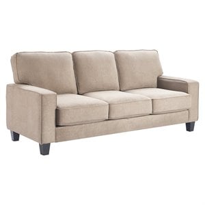 Serta Palisades 80&quot Track Arm Fabric Sofa with Storage Soft Beige