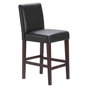 Serta Liam 25.5&quot Leather Counter Stool Set of 2 Chocolate Dark Brown