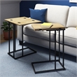 Serta Harton Rustic Expandable C Side Table Natural Brown