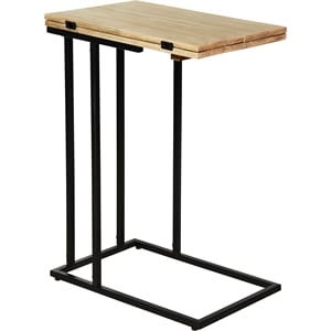 Serta Harton Rustic Expandable C Side Table Natural Brown
