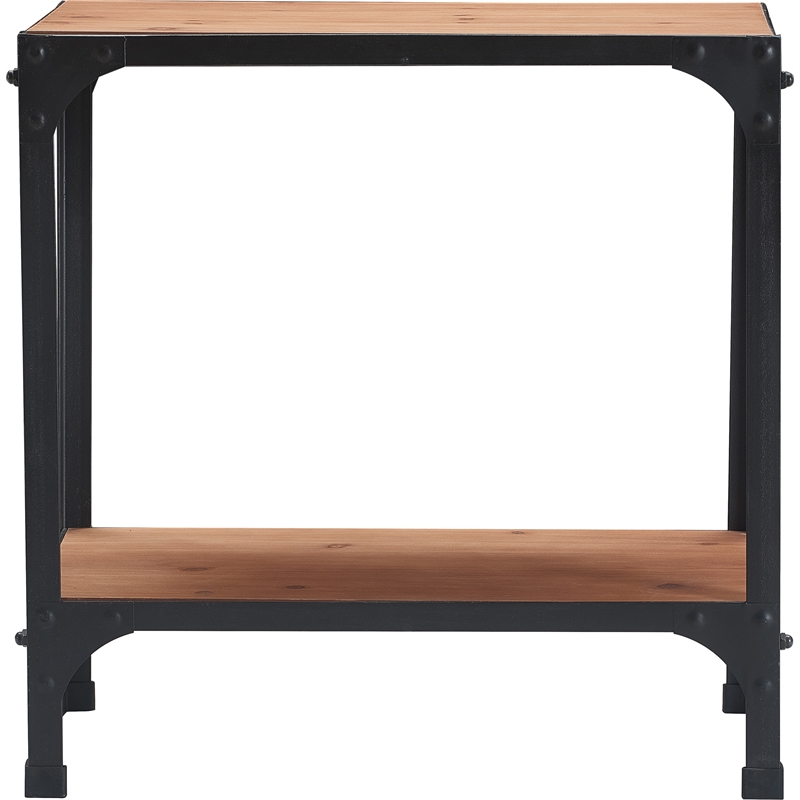 Serta Overland Side Table Wood and Black Metal