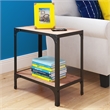 Serta Overland Side Table Wood and Black Metal