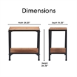 Serta Overland Side Table Wood and Black Metal