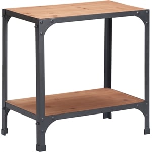 Serta Overland Side Table Wood and Black Metal