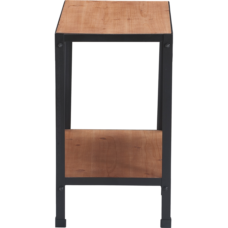 Serta Overland Side Table Wood and Black Metal
