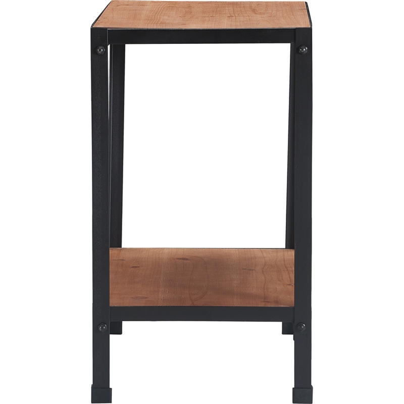Serta Overland Side Table Wood and Black Metal
