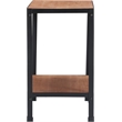 Serta Overland Side Table Wood and Black Metal