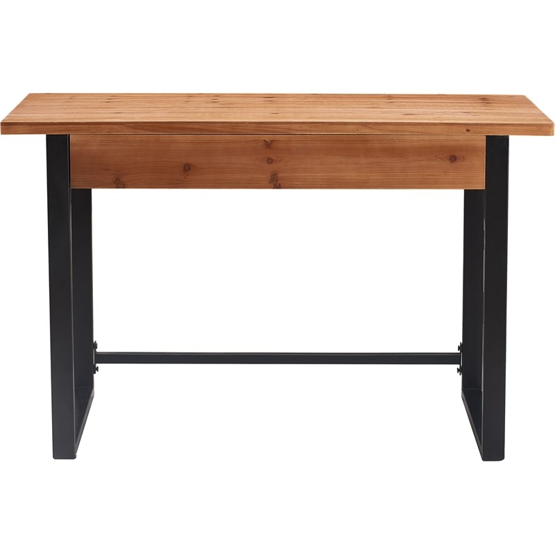 Serta Leighton Writing Desk Wood and Black Metal