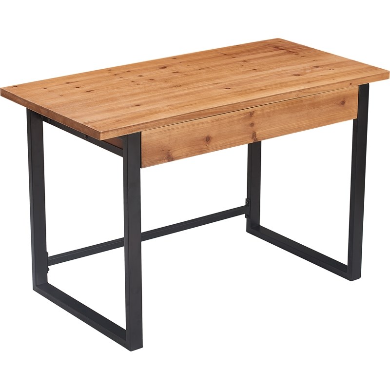 Serta Leighton Writing Desk Wood and Black Metal