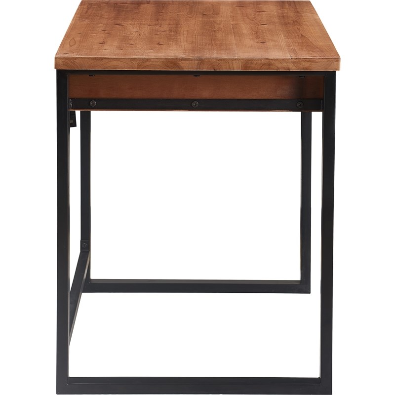 Serta Leighton Writing Desk Wood and Black Metal