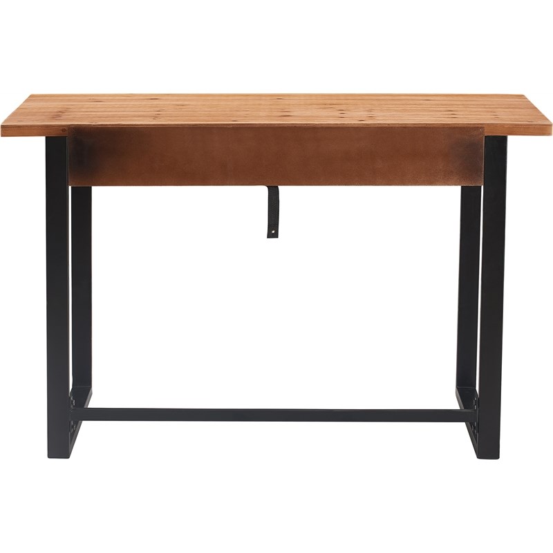 Serta Leighton Writing Desk Wood and Black Metal