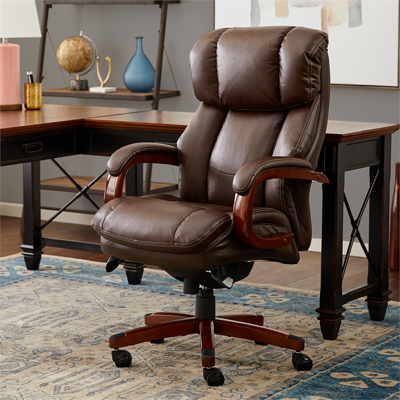 LaZBoy Fairmont Big & Tall Executive Office Chair Brown