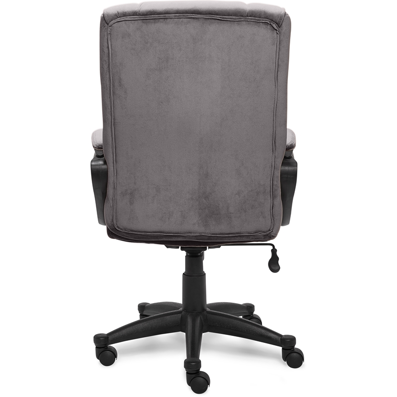 Serta Executive Office Chair In Velvet Gray Microfiber Black Base