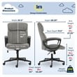 Serta Hannah Upholstered Modern Velvet Microfiber Office Chair in Gray