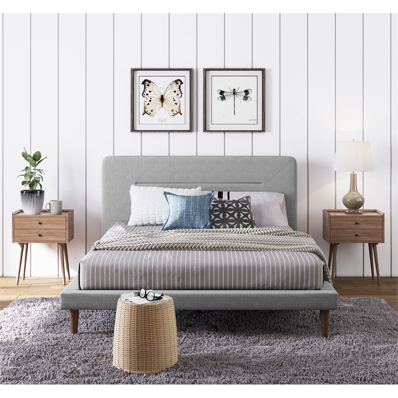 Serta Sierra Upholstered Bed Queen Size Gray