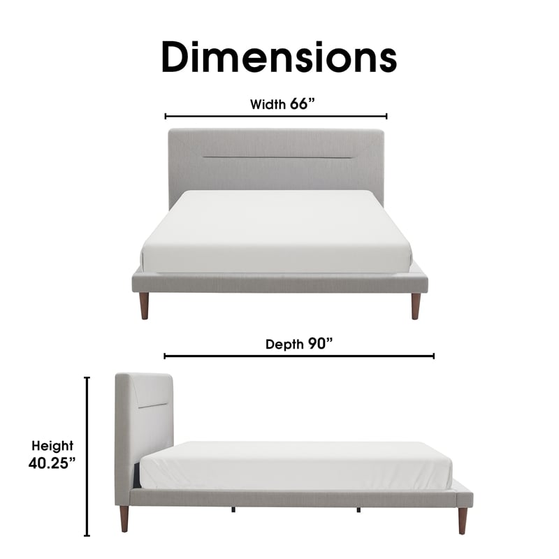 Serta Sierra Upholstered Bed Queen Size Gray