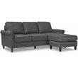 Serta Harmon Roll Arm Sectional Dark Gray